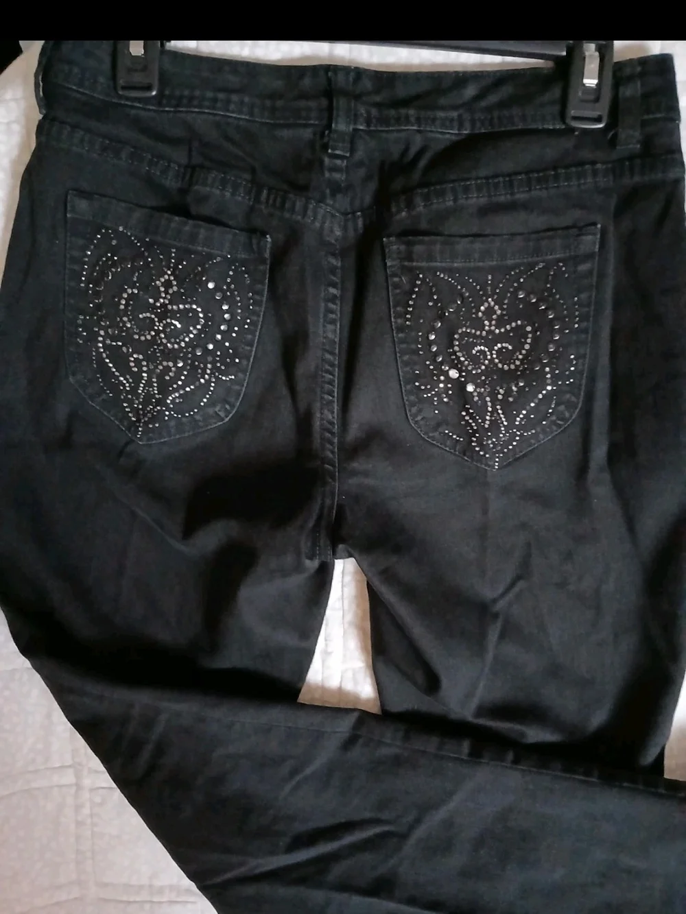 Chicos Black Women's Jeans with Studded Back Pockets - Sz 6 Regular Inseam 31